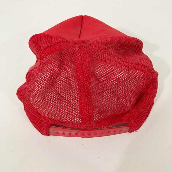Vintage French Quarter Trucker Snap Back Mesh Hat Red Cord Nissin Cap - Picture 3 of 5